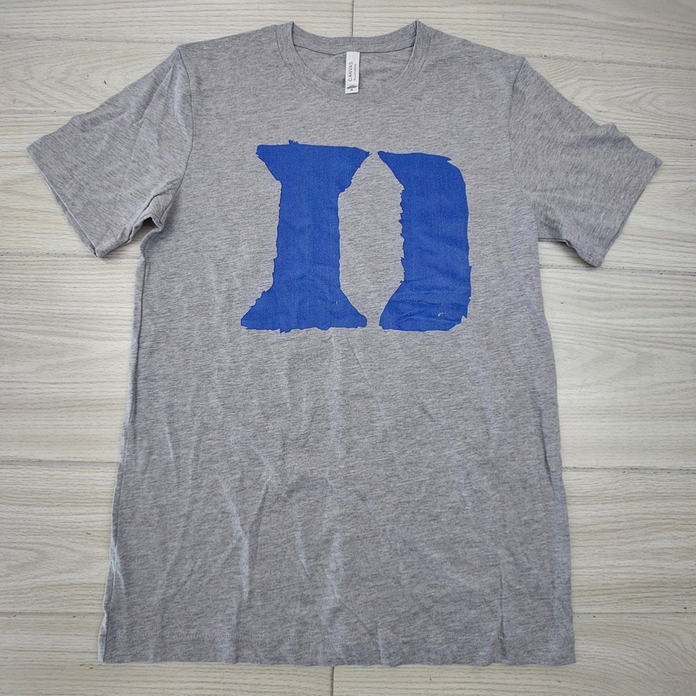 Duke Blue Devils T Shirt Mens‎ Medium Gray Basketball College Athletic Canvas